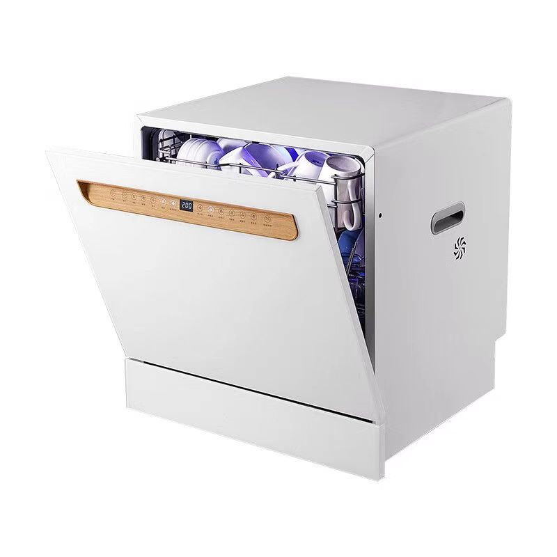 Kitchen Appliances White - Schlanke Weiß-Schwarze Geschirrspülmaschine mit Wasch- und
