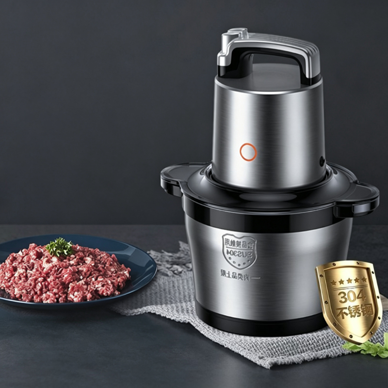 Food Processor Large - Elektrische Fleischmühle 5L Edelstahl Küchenmaschine Multifunktionaler