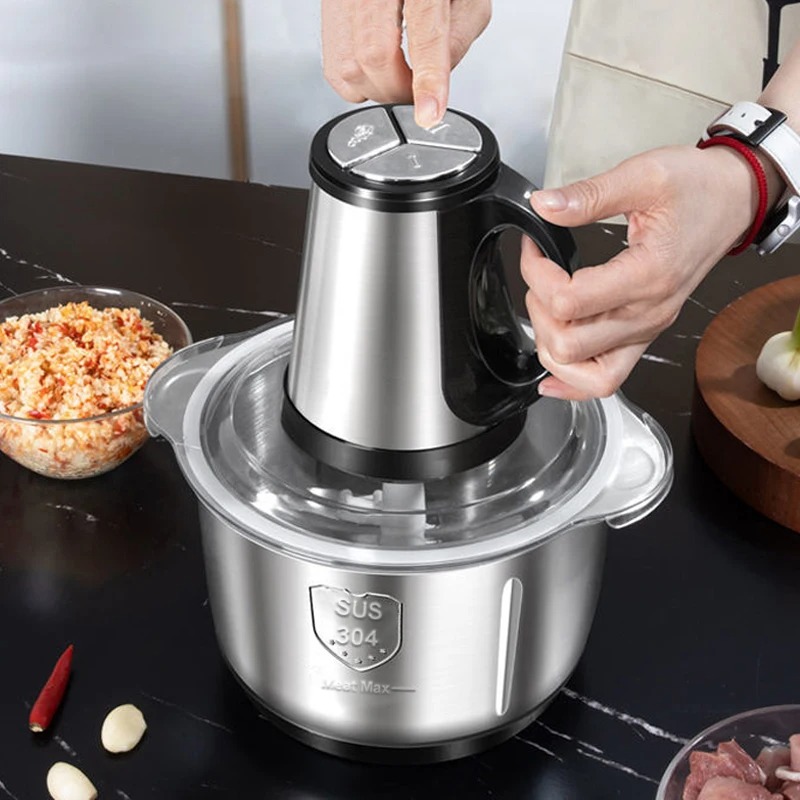 Food Processor Large - Fleischwolf aus Edelstahl 304, 3 Gänge,